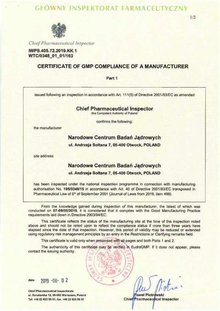 Certyfikat GMP - jody